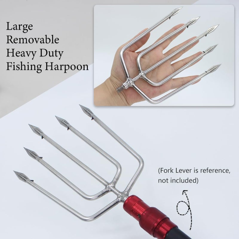 Dutiplus Large Fishing Harpoon 1~11 Prong Barded Stainless Steel Hunting Fish Gig Gaff Fork Hook with 8mm Screw for Catching Big Fish Mole Big Bullfrog - Image 4